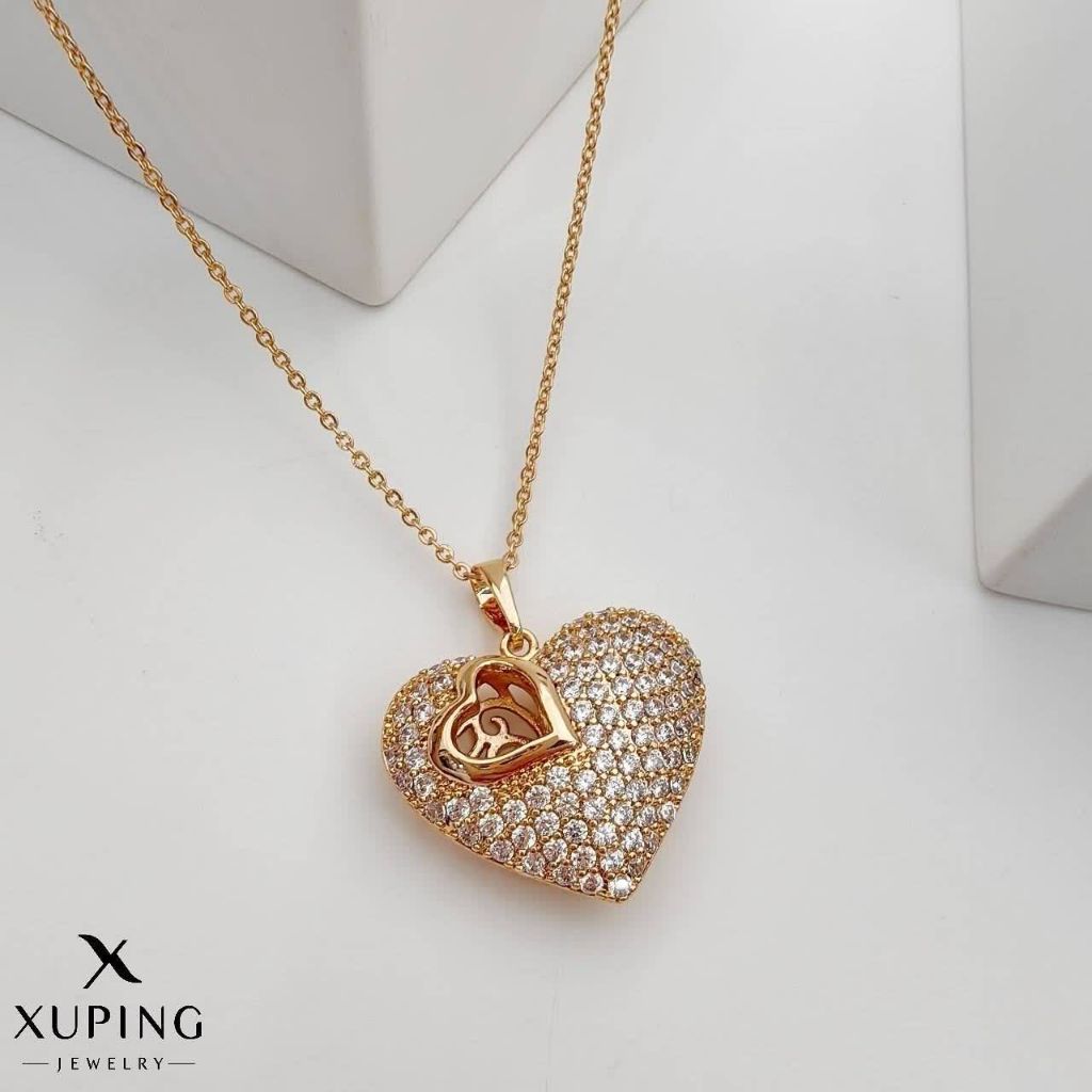 پلاک قلب نگین دار بزرگ ژوپینگ کد 3348 - خرید آنلاین از گالری آداس
